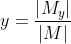 y = \frac{\left | M_{y} \right |}{\left | M \right |}